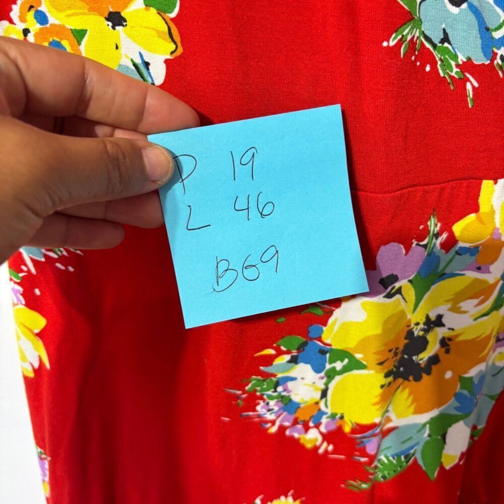 Lauren Ralph Lauren Jersey Wrap Dress Small‎ Orange Floral Surplice Neck NWT - Picture 11 of 11